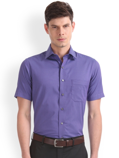 

Arrow Men Purple Regular Fit Self Design Formal Shirt