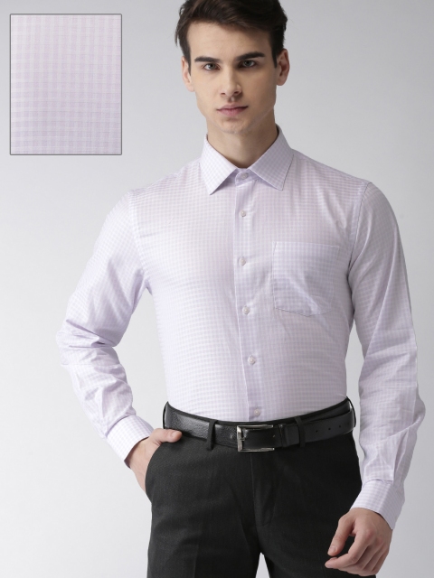 

Arrow Men Purple & White Slim Fit Checked Formal Shirt