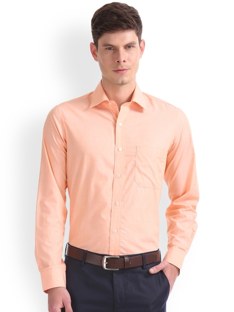 

Arrow Men Peach-Coloured Regular Fit Solid Casual Shirt