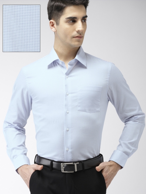 

Arrow Men Blue & Off-White Slim Fit Self Design Formal Shirt