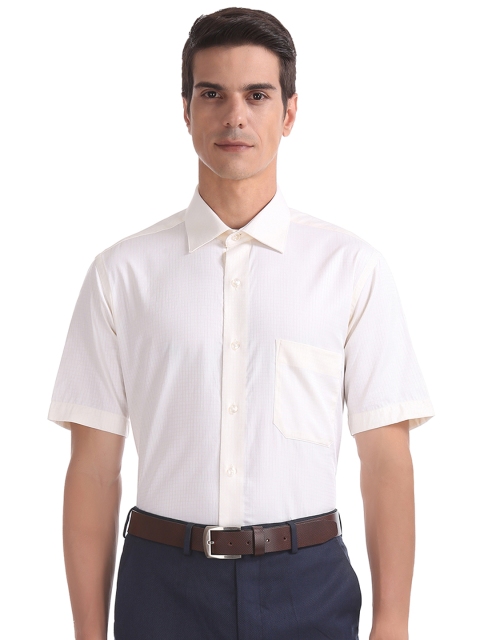 

Arrow Men Beige Regular Fit Checked Casual Shirt