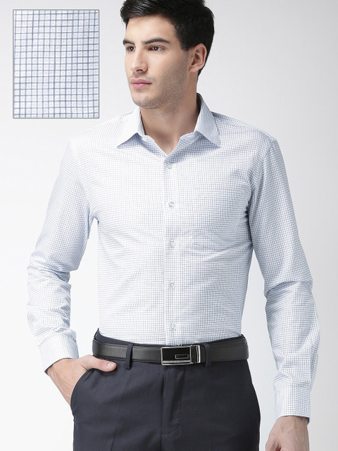 

Arrow Men White & Blue Slim Fit Solid Casual Shirt