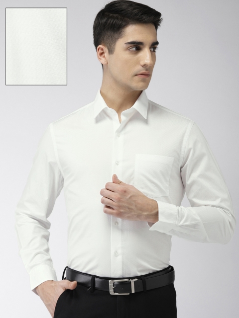 

Arrow Men White Slim Fit Self Design Formal Shirt