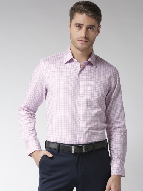 

Arrow Men White & Pink Slim Fit Checked Casual Shirt
