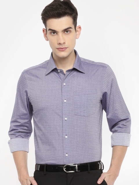 

Arrow Men Blue Slim Fit Self Design Formal Shirt