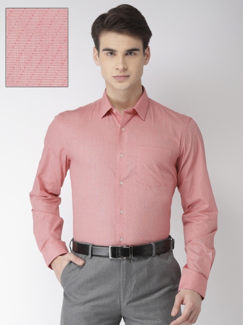 

Arrow Men Red Slim Fit Self Design Formal Shirt