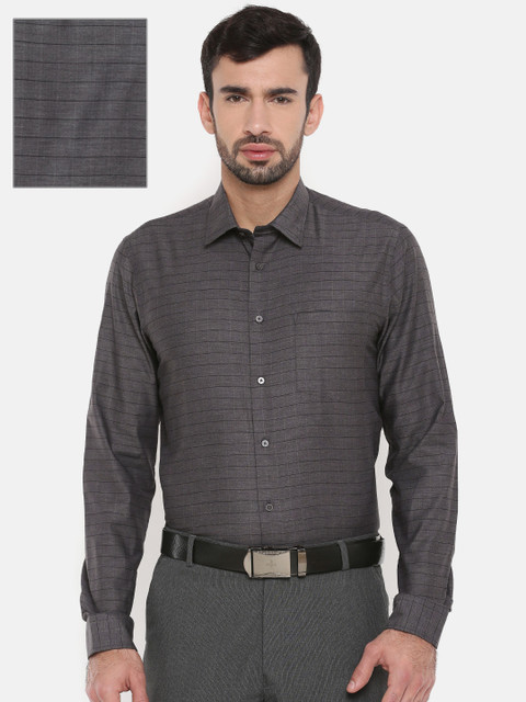 

Arrow Men Grey Slim Fit Striped Formal Shirt