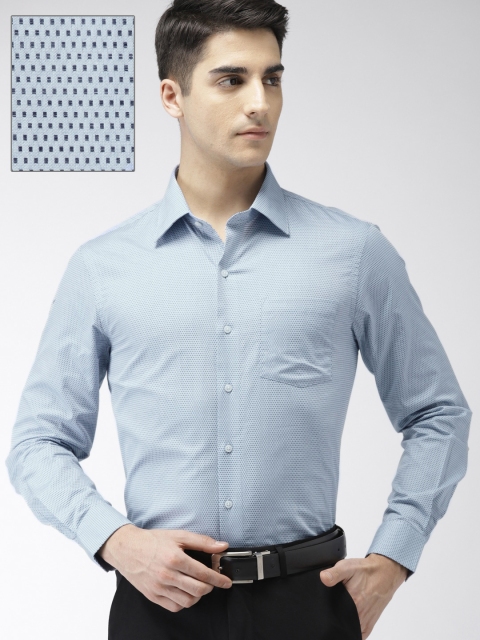

Arrow Men Blue Slim Fit Self Design Formal Shirt