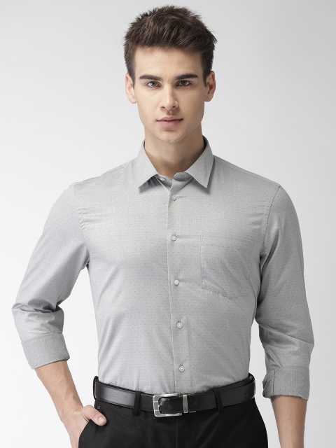 

Arrow Men Grey Slim Fit Self Design Formal Shirt