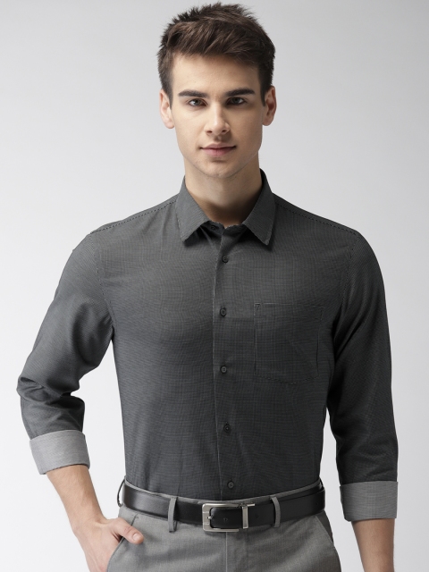 

Arrow Men Charcoal Grey Slim Fit Self-Design Casual Shirt