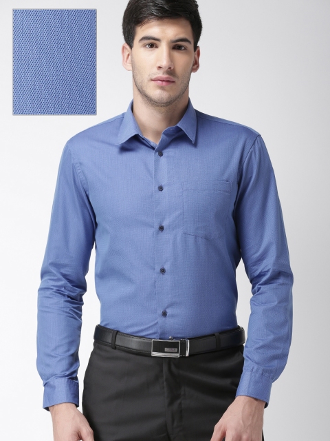 

Arrow Men Blue Slim Fit Self Design Formal Shirt