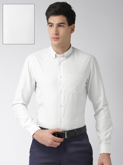 

Arrow Men Off-White & Black Slim Fit Checked Casual Shirt