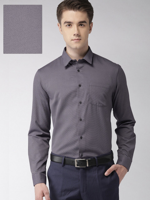 

Arrow Men Purple Slim Fit Self-Design Formal Shirt