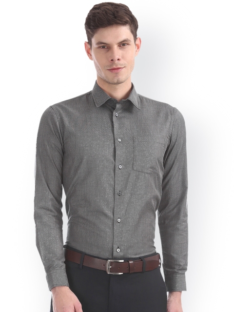 

Arrow Men Grey Slim Fit Self Design Casual Shirt