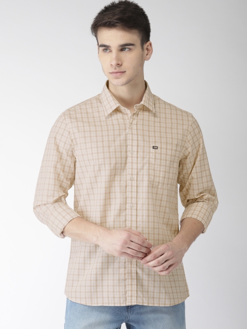 

Arrow Men Off-White & Brown Slim Fit Checked Casual Shirt