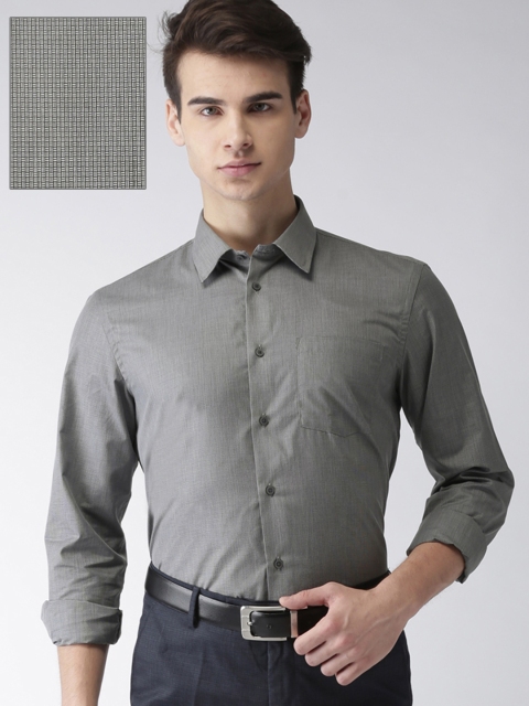 

Arrow Men Grey Slim Fit Checked Casual Shirt