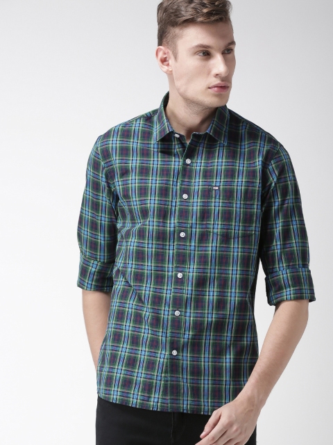 

Arrow Sport Men Blue & Green Slim Fit Checked Casual Shirt