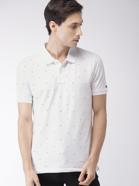 

Arrow Sport Men White Printed Polo Collar T-shirt
