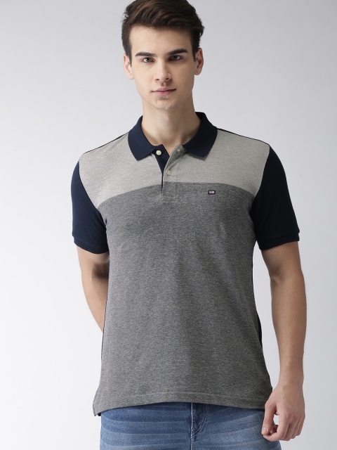 

Arrow Men Grey Colourblocked Polo T-shirt