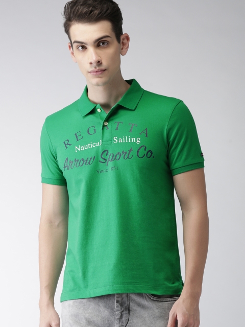 

Arrow Sport Men Green Printed Polo T-shirt