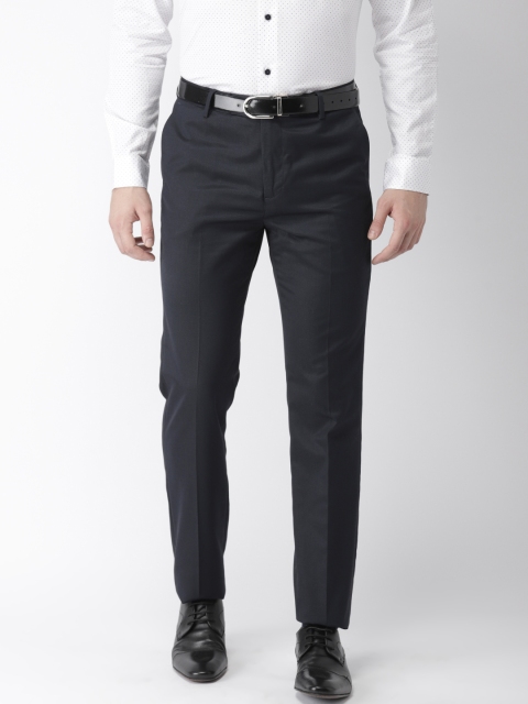 

Arrow Men Navy Blue Tapered Fit Solid Formal Trousers
