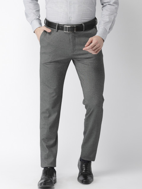 

Arrow Men Grey Slim Fit Solid Formal Trousers