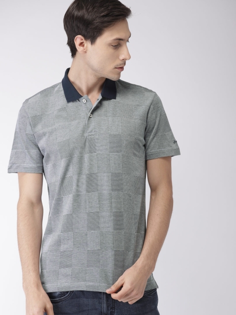 

Arrow Men Blue Checked Polo Collar T-shirt