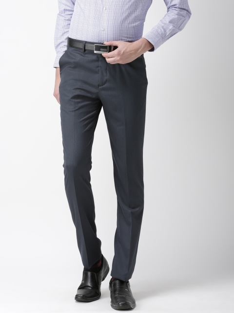 

Arrow Men Navy Blue Tapered Fit Solid Regular Trousers