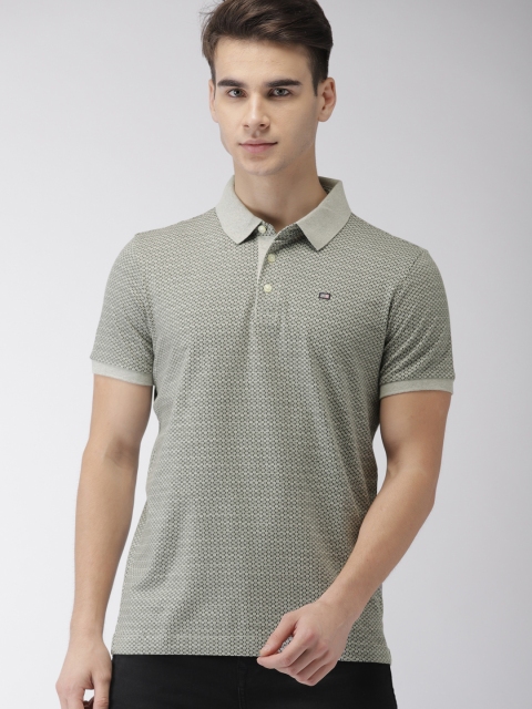 

Arrow Men Grey Printed Polo Collar T-shirt