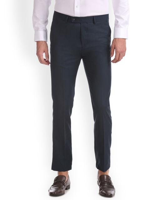 

Arrow Men Navy Blue Slim Fit Solid Formal Trousers