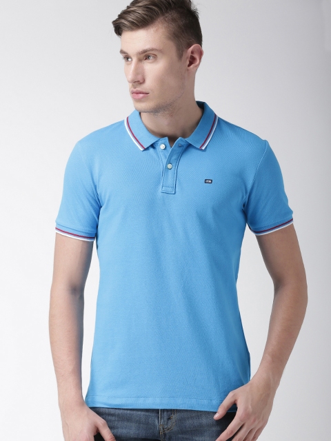 

Arrow Men Blue Solid Polo T-shirt