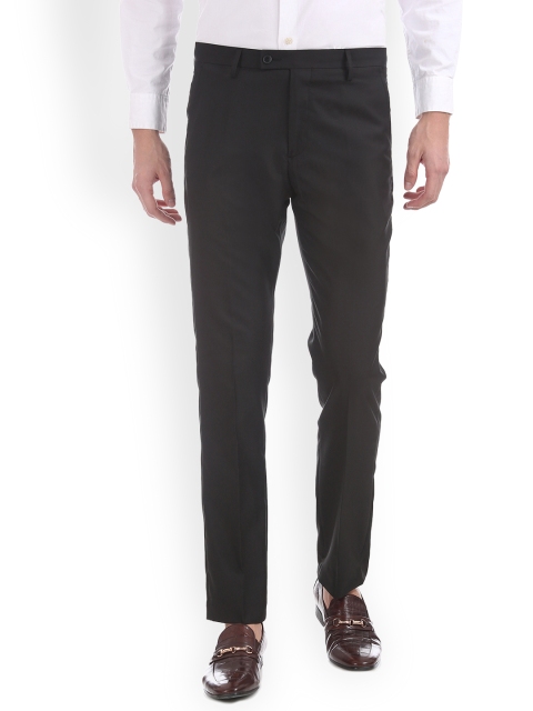 

Arrow Men Black Tapered Fit Solid Formal Trousers