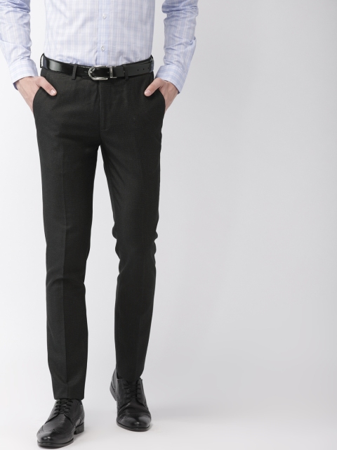 

Arrow Men Charcoal Super Slim Fit Solid Regular Trousers