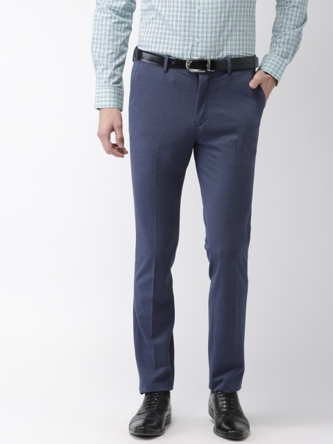 

Arrow Men Navy Blue Super Slim Fit Solid Regular Trousers