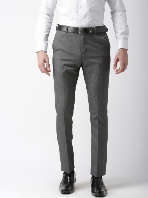 

Arrow Men Grey Tapered Fit Solid Formal Trousers