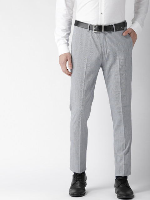 

Arrow Men Blue Slim Fit Checked Regular Trousers