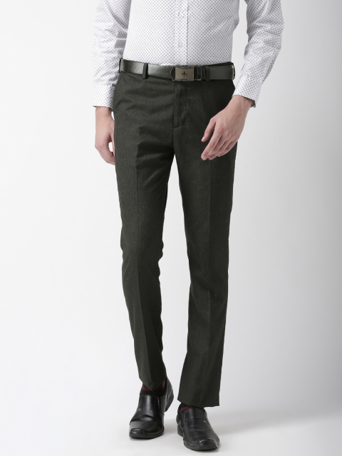 

Arrow Men Charcoal Grey Tapered Fit Solid Formal Trousers