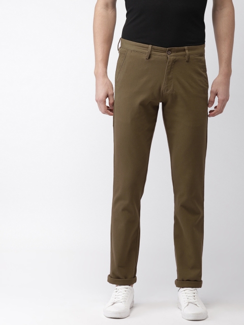 

Arrow Sport Men Olive Green Slim Fit Solid Trousers