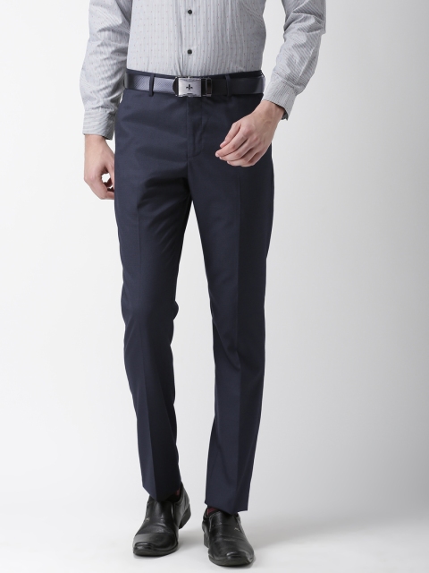 

Arrow Men Navy Blue Tapered Fit Solid Formal Trousers