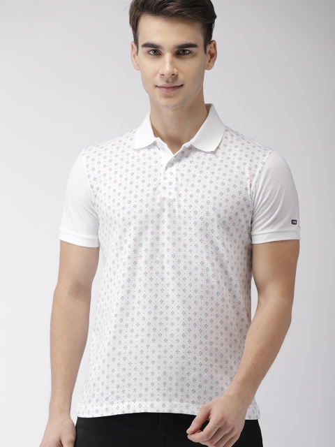 

Arrow Sport Men White Printed Polo Collar T-shirt