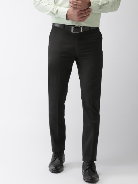 

Arrow Men Black Super Slim Fit Solid Formal Trousers