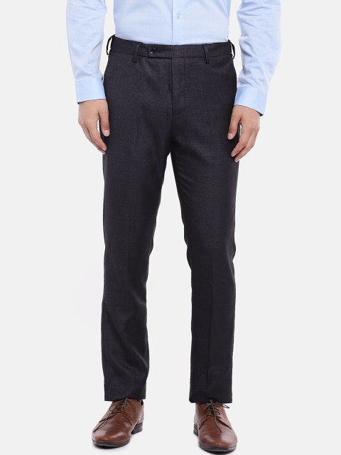 

Arrow Men Black Tapered Fit Self Design Regular Trousers