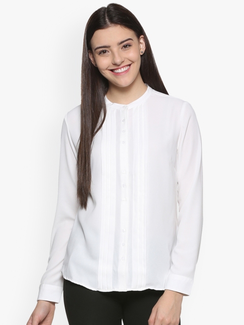 

Van Heusen Woman White Regular Fit Solid Casual Shirt