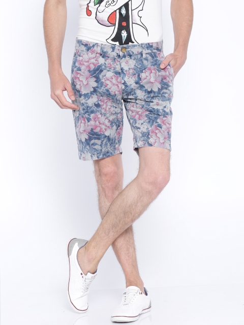 

Ed Hardy Blue & Grey Printed Shorts