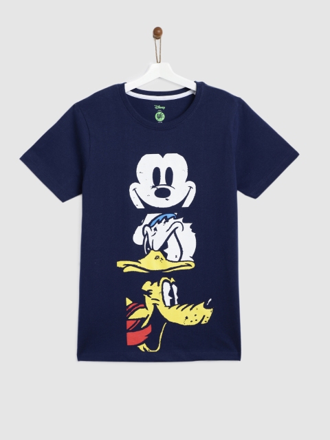 

YK Disney Boys Navy Blue Printed Round Neck T-shirt