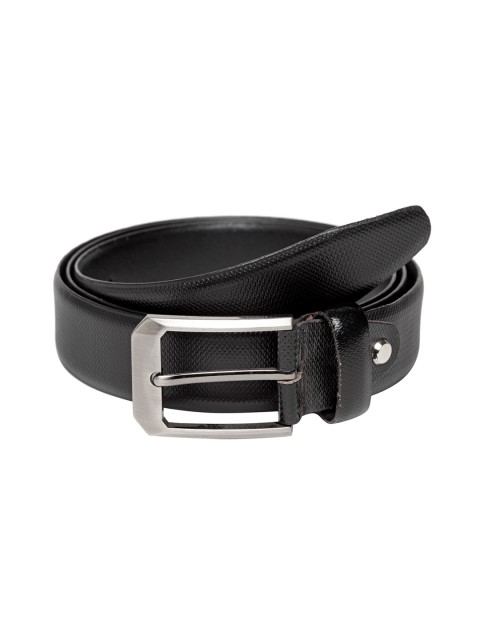 

Teakwood Leathers Men Black Textured Leather Belt