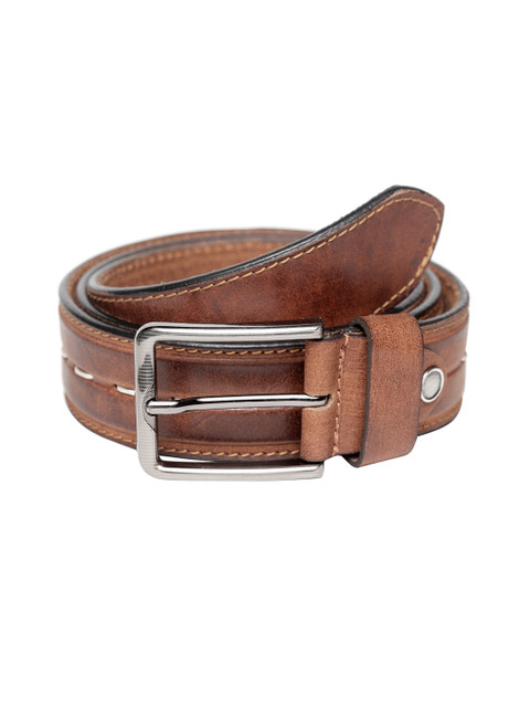

Teakwood Leathers Men Brown Solid Leather Belt