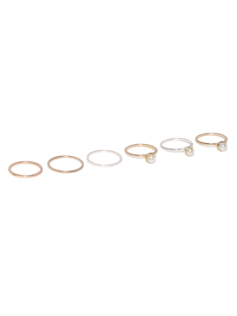 

Accessorize Women Set of 6 Gold-Toned & Silver-Toned Finger Rings, Metallic