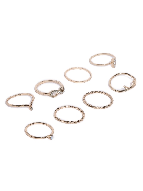

Accessorize Set of 8 Gold-toned Mid- Finger Rings