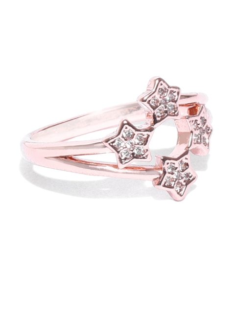 

Accessorize Women Rose Gold-Plated CZ-Studded Finger Ring